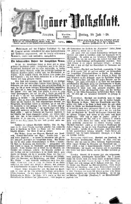 Allgäuer Volksblatt Freitag 29. Juli 1870