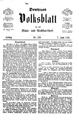 Deutsches Volksblatt für das Main- und Nachbar-Land Freitag 7. Juni 1861