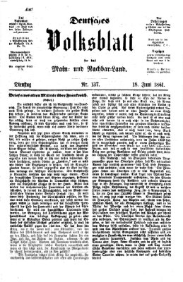Deutsches Volksblatt für das Main- und Nachbar-Land