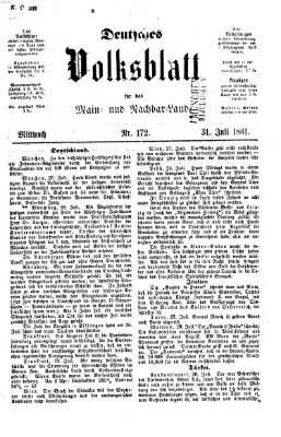 Deutsches Volksblatt für das Main- und Nachbar-Land Mittwoch 31. Juli 1861
