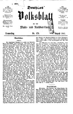 Deutsches Volksblatt für das Main- und Nachbar-Land Donnerstag 8. August 1861