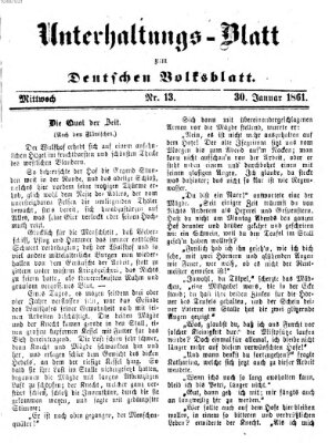 Deutsches Volksblatt für das Main- und Nachbar-Land Mittwoch 30. Januar 1861