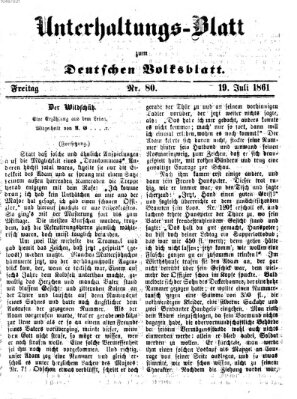 Deutsches Volksblatt für das Main- und Nachbar-Land Freitag 19. Juli 1861