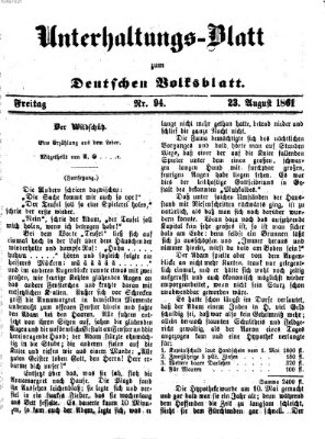 Deutsches Volksblatt für das Main- und Nachbar-Land Freitag 23. August 1861