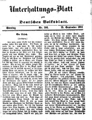 Deutsches Volksblatt für das Main- und Nachbar-Land Sonntag 15. September 1861