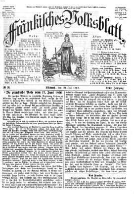 Fränkisches Volksblatt Mittwoch 29. Juli 1868