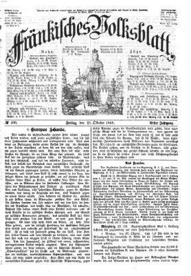 Fränkisches Volksblatt Freitag 23. Oktober 1868