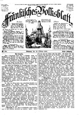 Fränkisches Volksblatt Mittwoch 28. Oktober 1868