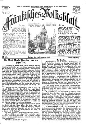 Fränkisches Volksblatt Freitag 6. November 1868