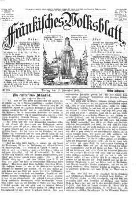 Fränkisches Volksblatt Dienstag 10. November 1868