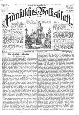Fränkisches Volksblatt Donnerstag 12. November 1868