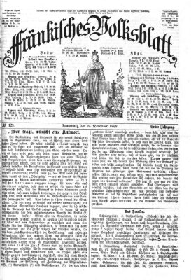 Fränkisches Volksblatt Donnerstag 26. November 1868