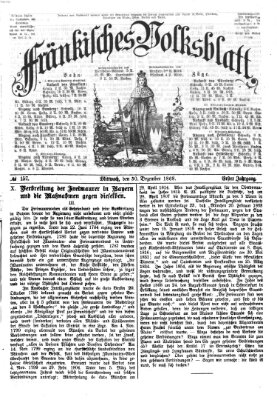 Fränkisches Volksblatt Mittwoch 30. Dezember 1868