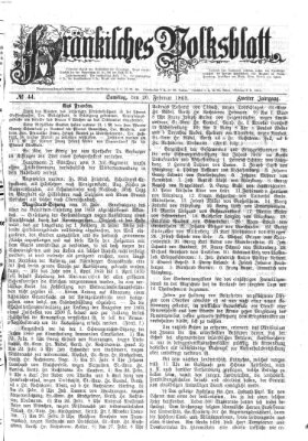 Fränkisches Volksblatt Samstag 20. Februar 1869