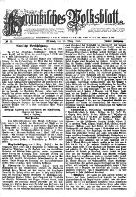 Fränkisches Volksblatt Mittwoch 10. März 1869