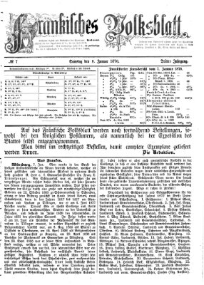 Fränkisches Volksblatt Samstag 8. Januar 1870