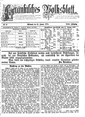 Fränkisches Volksblatt Mittwoch 12. Januar 1870