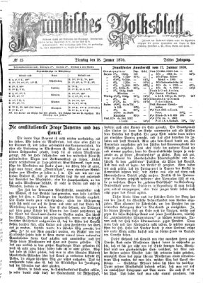 Fränkisches Volksblatt Dienstag 18. Januar 1870
