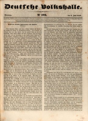 Deutsche Volkshalle Dienstag 2. Juni 1840