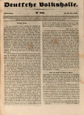 Deutsche Volkshalle Donnerstag 22. Oktober 1840