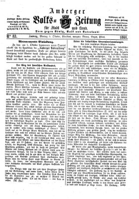 Amberger Volks-Zeitung für Stadt und Land Montag 5. Oktober 1868