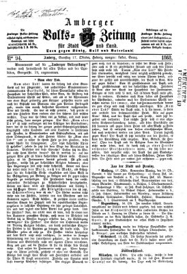 Amberger Volks-Zeitung für Stadt und Land Samstag 17. Oktober 1868