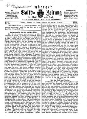 Amberger Volks-Zeitung für Stadt und Land Dienstag 12. Januar 1869