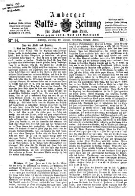 Amberger Volks-Zeitung für Stadt und Land Dienstag 18. Januar 1870