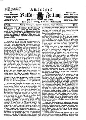 Amberger Volks-Zeitung für Stadt und Land Dienstag 20. September 1870