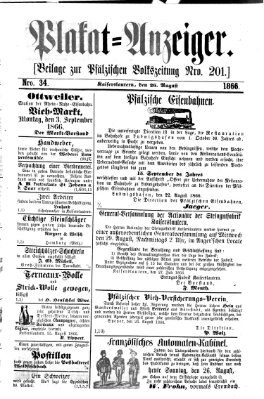 Pfälzische Volkszeitung und Kaiserslauterer Wochenblatt (Pfälzische Volkszeitung) Sonntag 26. August 1866