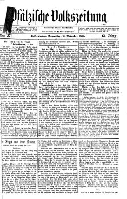 Pfälzische Volkszeitung Donnerstag 15. November 1866