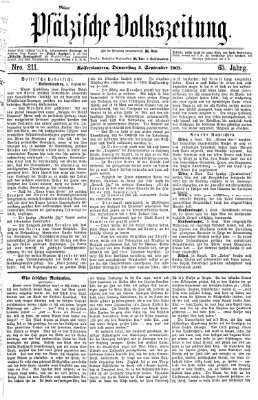Pfälzische Volkszeitung Donnerstag 5. September 1867