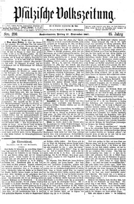 Pfälzische Volkszeitung Freitag 27. September 1867