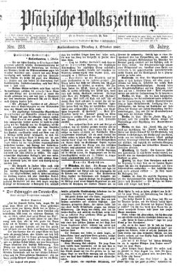 Pfälzische Volkszeitung Dienstag 1. Oktober 1867