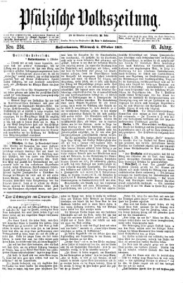 Pfälzische Volkszeitung Mittwoch 2. Oktober 1867