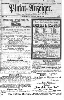 Pfälzische Volkszeitung Sonntag 21. Juli 1867