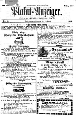 Pfälzische Volkszeitung Samstag 11. April 1868