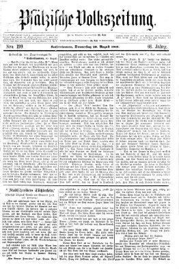 Pfälzische Volkszeitung Donnerstag 20. August 1868