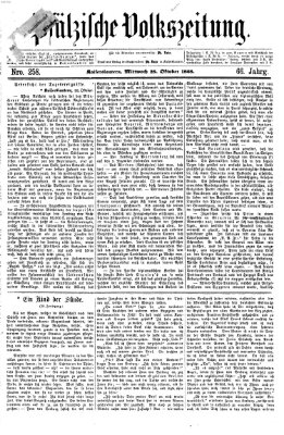 Pfälzische Volkszeitung Mittwoch 28. Oktober 1868