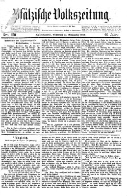 Pfälzische Volkszeitung Mittwoch 11. November 1868