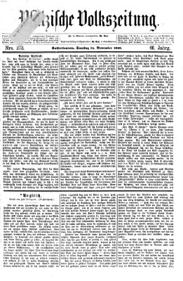 Pfälzische Volkszeitung Samstag 14. November 1868