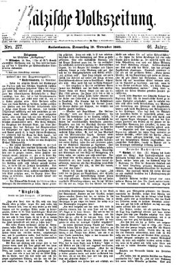 Pfälzische Volkszeitung Donnerstag 19. November 1868