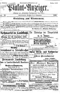 Pfälzische Volkszeitung Sonntag 27. September 1868