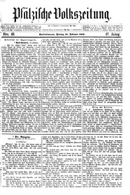 Pfälzische Volkszeitung Freitag 19. Februar 1869