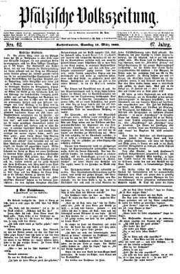Pfälzische Volkszeitung Samstag 13. März 1869
