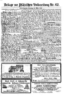 Pfälzische Volkszeitung Sonntag 14. März 1869