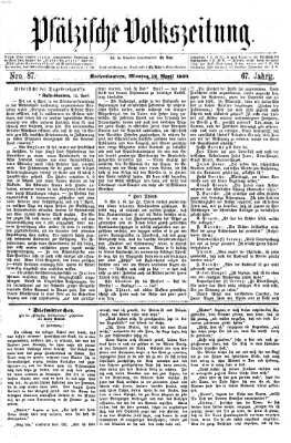 Pfälzische Volkszeitung Montag 12. April 1869