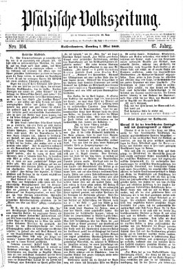 Pfälzische Volkszeitung Samstag 1. Mai 1869
