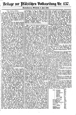 Pfälzische Volkszeitung Mittwoch 9. Juni 1869