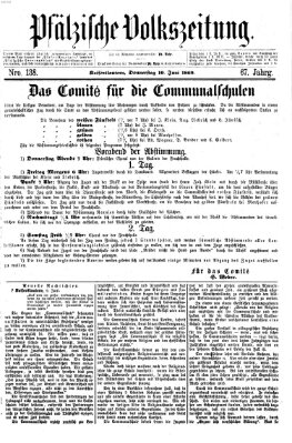 Pfälzische Volkszeitung Donnerstag 10. Juni 1869